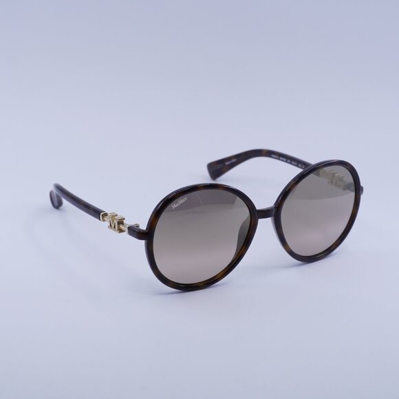 MaxMara EMME15 MM0065 52G Sunglasses Havana Round Frame, Brown Lenses - Picture 8 of 11